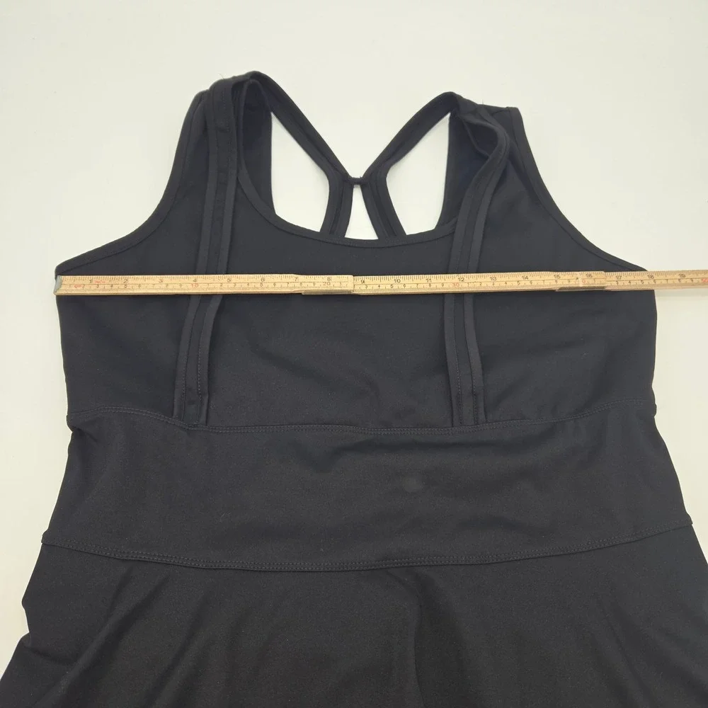 Athletic Tennis Dress Womens Size Large Black Racerback Activewear Stretch  Golf